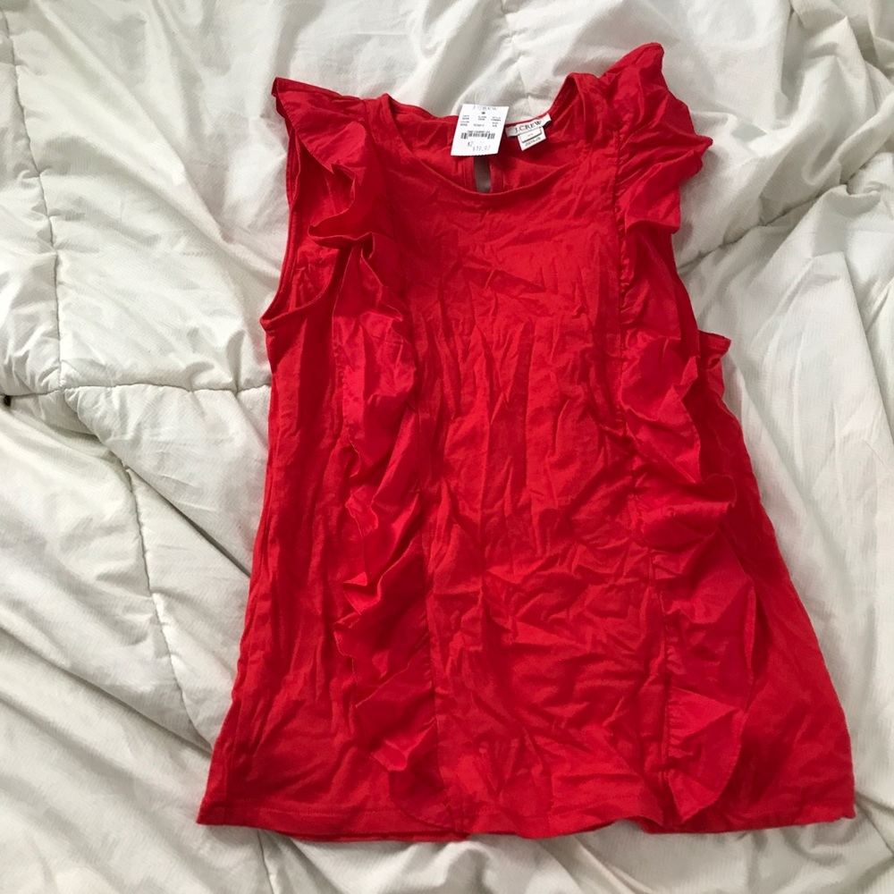 J crew ruffle t shirt blouse